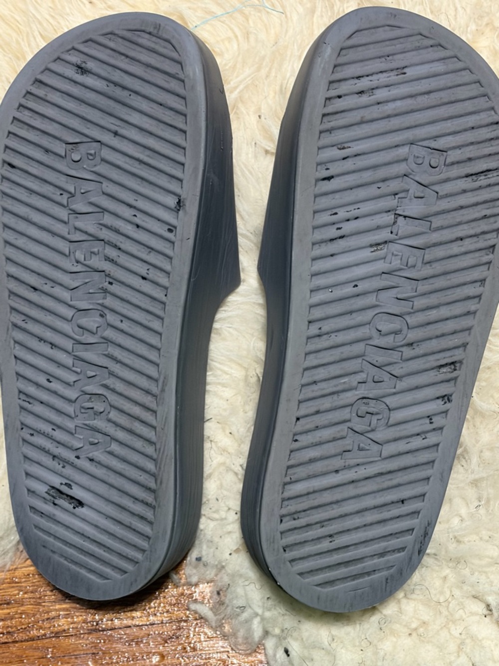 Balenciaga Logo Platform Slides Dark Gray Size 40/10 - Picture 11 of 16